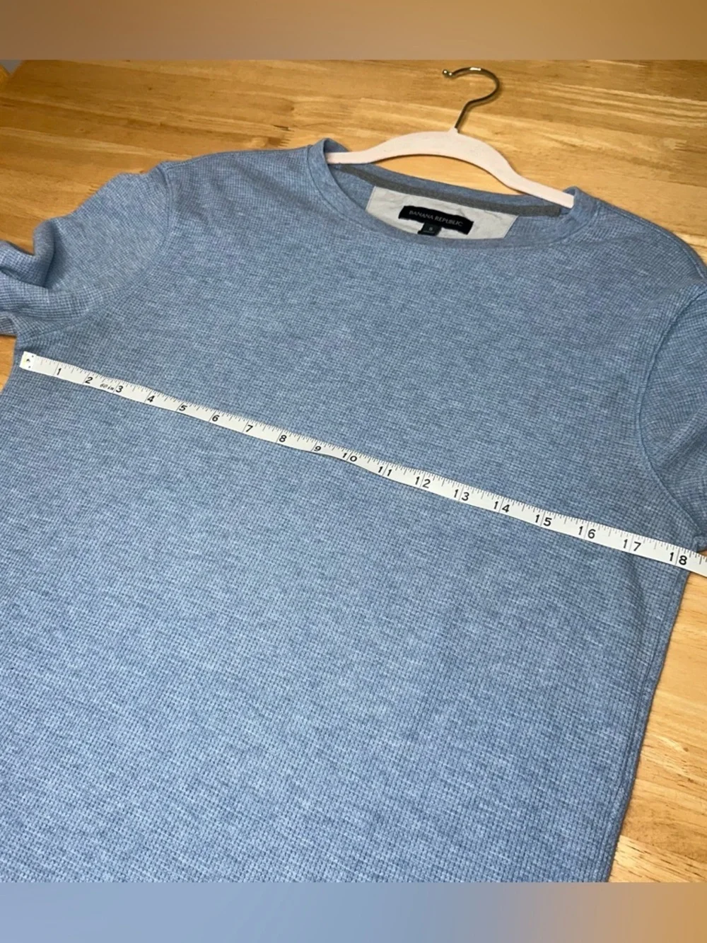 Banana Republic Mens Light Blue Long Sleeve Pullover Shirt Size S Small